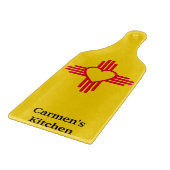 Southwest Style Zia Heart New Mexico Gold & Red Snijplank (Hoek)