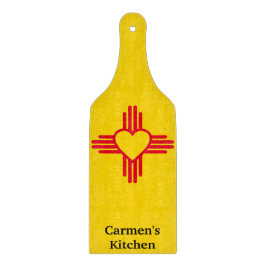 Southwest Style Zia Heart New Mexico Gold & Red Snijplank