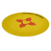 Southwest Style Zia Heart New Mexico Gold & Red Snijplank (Hoek)