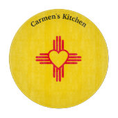 Southwest Style Zia Heart New Mexico Gold & Red Snijplank (Voorkant)