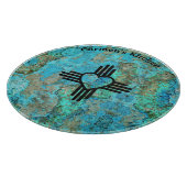 Southwest Style Zia Heart Turquoise New Mexico Snijplank (Hoek)