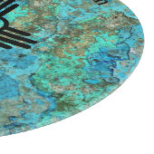 Southwest Style Zia Heart Turquoise New Mexico Snijplank (Hoek)