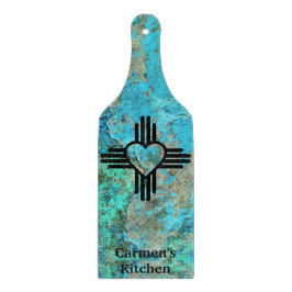 Southwest Style Zia Heart Turquoise New Mexico Snijplank