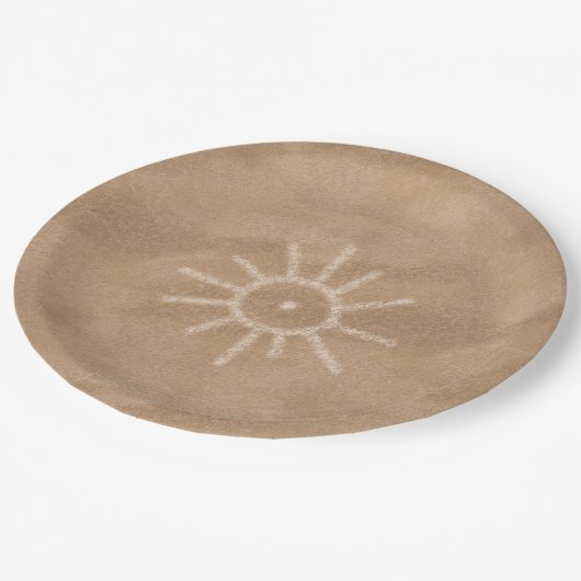 Southwest Sun Petroglyph Papieren Bordje (Gekanteld)