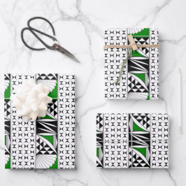 Southwest Sunrise in Green Inpakpapier Vel