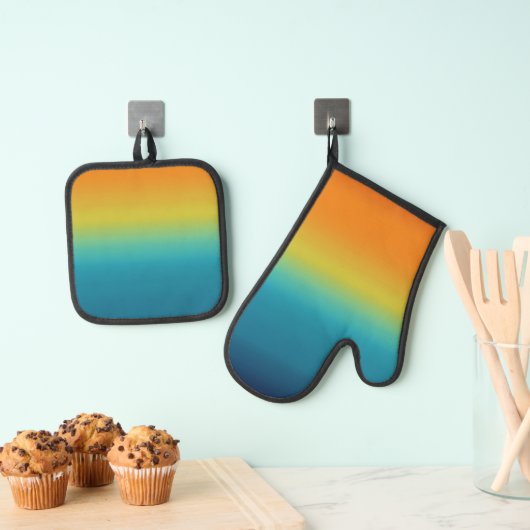 Southwest Sunset Colors Ovenwant & Pannenlap Set (Insitu(Ophanging))
