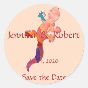 Southwest Sunset Lizard Envelope Seal Ronde Sticker