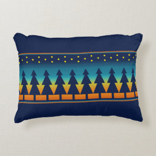 Southwest Sunset Pines Blue Accent Kussen