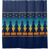 Southwest Sunset Pines Blue Douchegordijn (Voorkant)