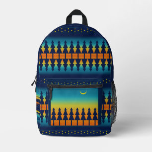 Southwest Sunset Pines en Moon Blanket stijl Bedrukte Rugzak