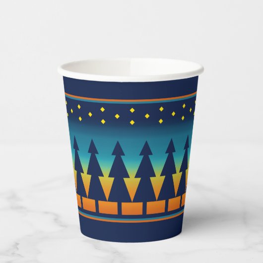 Southwest Sunset Starry Night and Pines Design Papieren Bekers (Links)