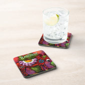 Southwest Talavera-Style Donkey Personalized Bier Onderzetter (Rechterzijde)