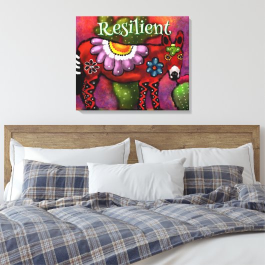 Southwest Talavera-Style Donkey Personalized Canvas Afdruk (Insitu (Slaapkamer))