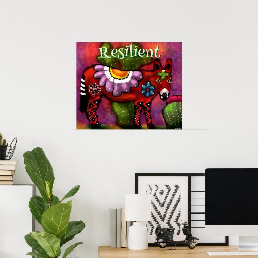 Southwest Talavera-Style Donkey Personalized Poster (Thuiskantoor)