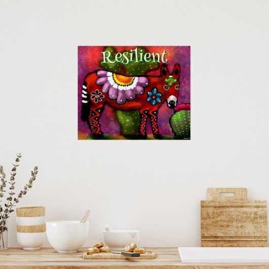 Southwest Talavera-Style Donkey Personalized Poster (Keuken)
