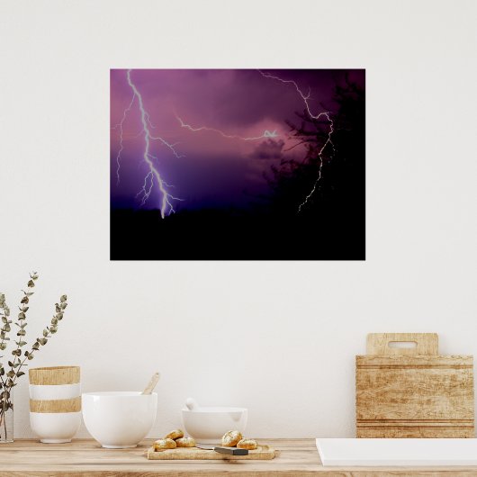 Southwest Texas Lightning Storm Poster (Keuken)