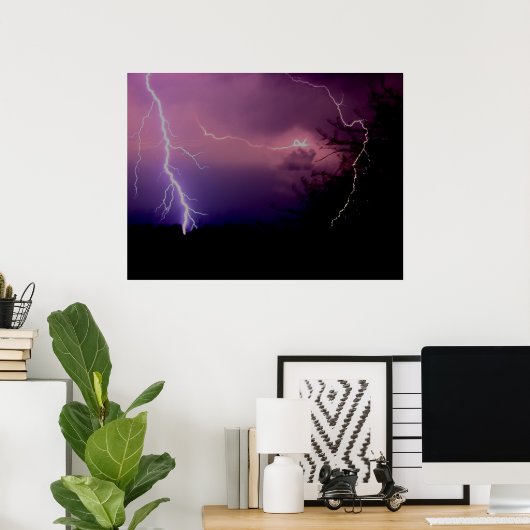 Southwest Texas Lightning Storm Poster (Thuiskantoor)