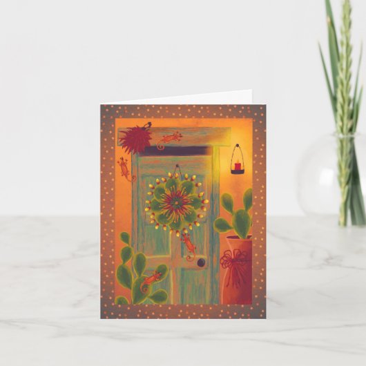 Southwest thema gepersonaliseerd feestdagen kaart (Voorkant)