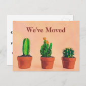 Southwest Theme Moving Announcement Potlood Plante Briefkaart (Voorkant / Achterkant)