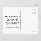 Southwest Theme Moving Announcement Potlood Plante Briefkaart (Achterkant)