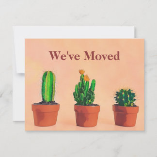 Southwest Theme Moving Announcement Potlood Plante Notitiekaartje