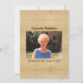 Southwest Thmed Notice of Death Announcement Kaart (Achterkant)