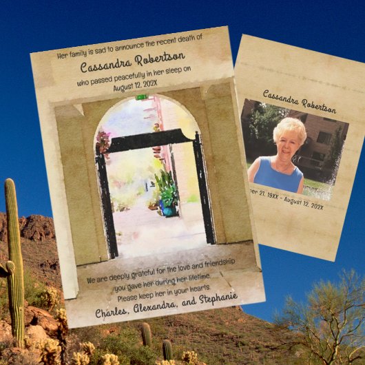 Southwest Thmed Notice of Death Announcement Kaart