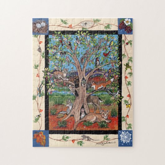 Southwest Tree Animal Four Seasons Puzzle Legpuzzel (Verticaal)
