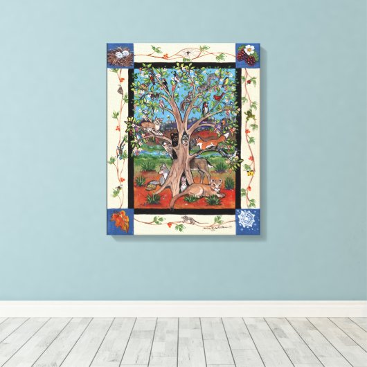 "Southwest Tree"-canvas met vier seizoenen Canvas Afdruk (Insitu (Houten vloer))