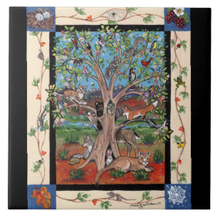 Southwest Tree of Life Animal Wildlife Seasons Art Tegeltje