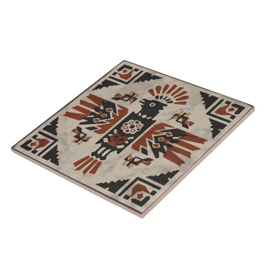 Southwest Tribal Eagle Geometric Ancestral Symbol Tegeltje (Zijkant)