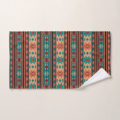 Southwest Tribal Pattern Turquoise Terracotta Bad Handdoek (Handdoek)