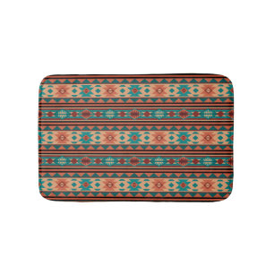 Southwest Tribal Pattern Turquoise Terracotta Badmat