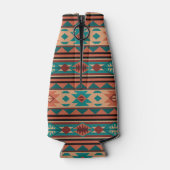 Southwest Tribal Pattern Turquoise Terracotta Flesjeskoeler (Achterkant)