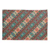 Southwest Tribal Pattern Turquoise Terracotta Kussensloop (Achterkant)