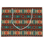 Southwest Tribal Pattern Turquoise Terracotta Large Cadeautasje (Voorkant)