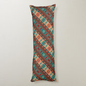 Southwest Tribal Pattern Turquoise Terracotta Lichaamskussen (Achterkant (Verticaal))