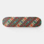 Southwest Tribal Pattern Turquoise Terracotta Skateboard (Horizontaal)