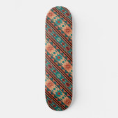 Southwest Tribal Pattern Turquoise Terracotta Skateboard (Voorkant)