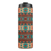 Southwest Tribal Pattern Turquoise Terracotta Thermosbeker (Voorkant)
