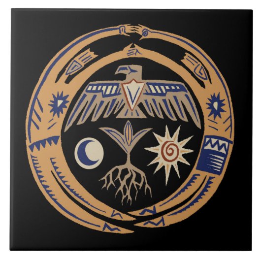 Southwest Tribal Rain Dance  Tegeltje (Voorkant)