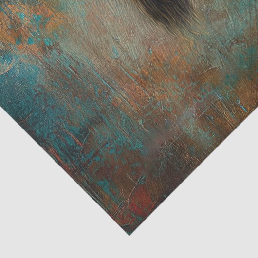 Southwest Turquoise Bison Portrait Tissuepapier (Detail)