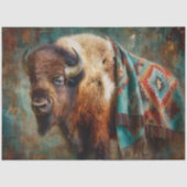 Southwest Turquoise Bison Portrait Tissuepapier (Voorkant)