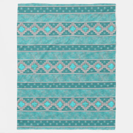Southwest Turquoise Fleece Deken