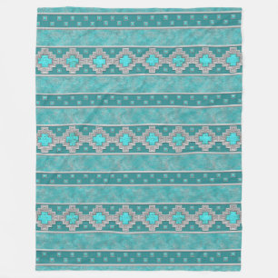 Southwest Turquoise Fleece Deken