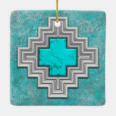 Southwest Turquoise Keramisch Ornament (Achterkant)
