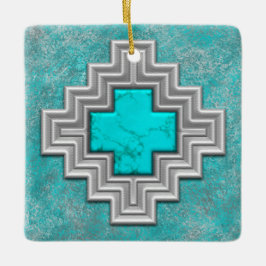Southwest Turquoise Keramisch Ornament