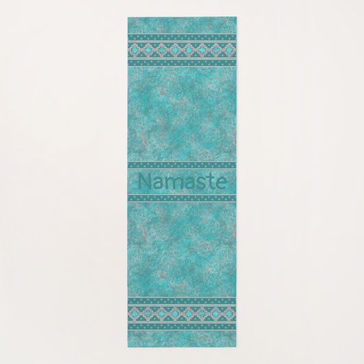 Southwest Turquoise Personalized Yogamat (Achterkant)