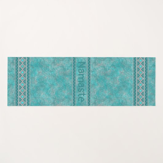 Southwest Turquoise Personalized Yogamat (Voorkant (horizontaal))