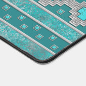 Southwest Turquoise Stone Geometric Pattern Bureaumat (Hoek)